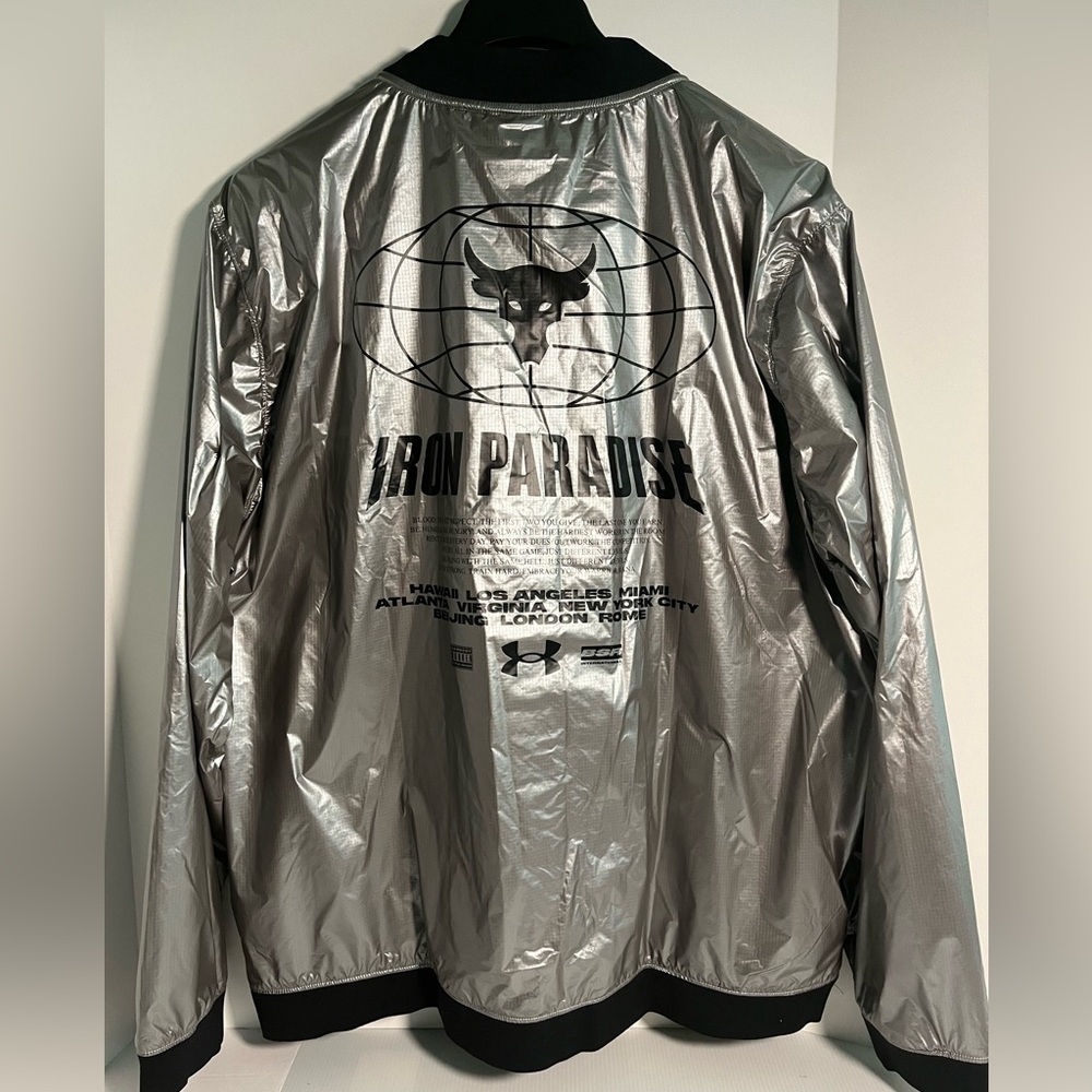 Underarmour Project Rock Disrupt Graphic Ripstop Nylon Fully Lined Bomber Jkt - Picture 8 of 16